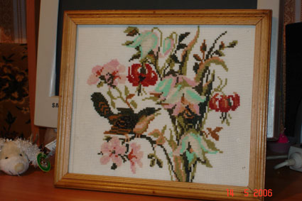 райские цветы. вышивка