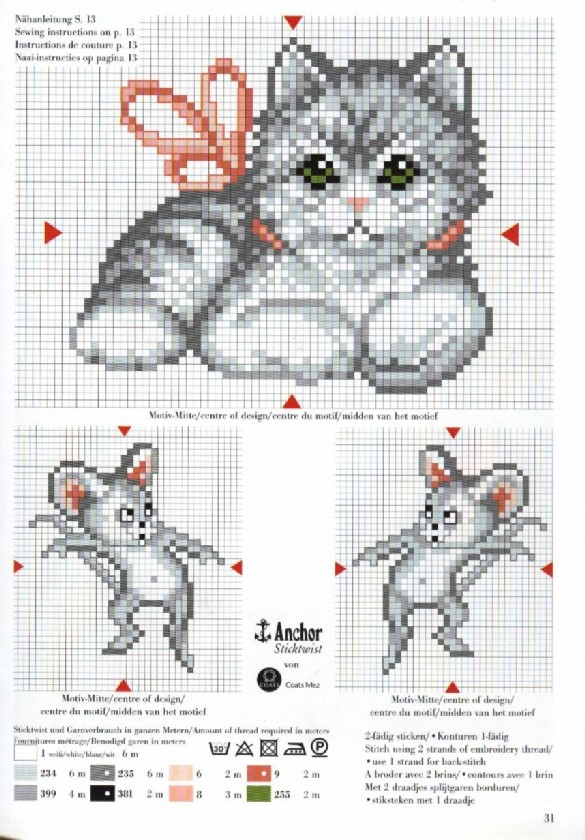 Зайчик и котик по одной схеме