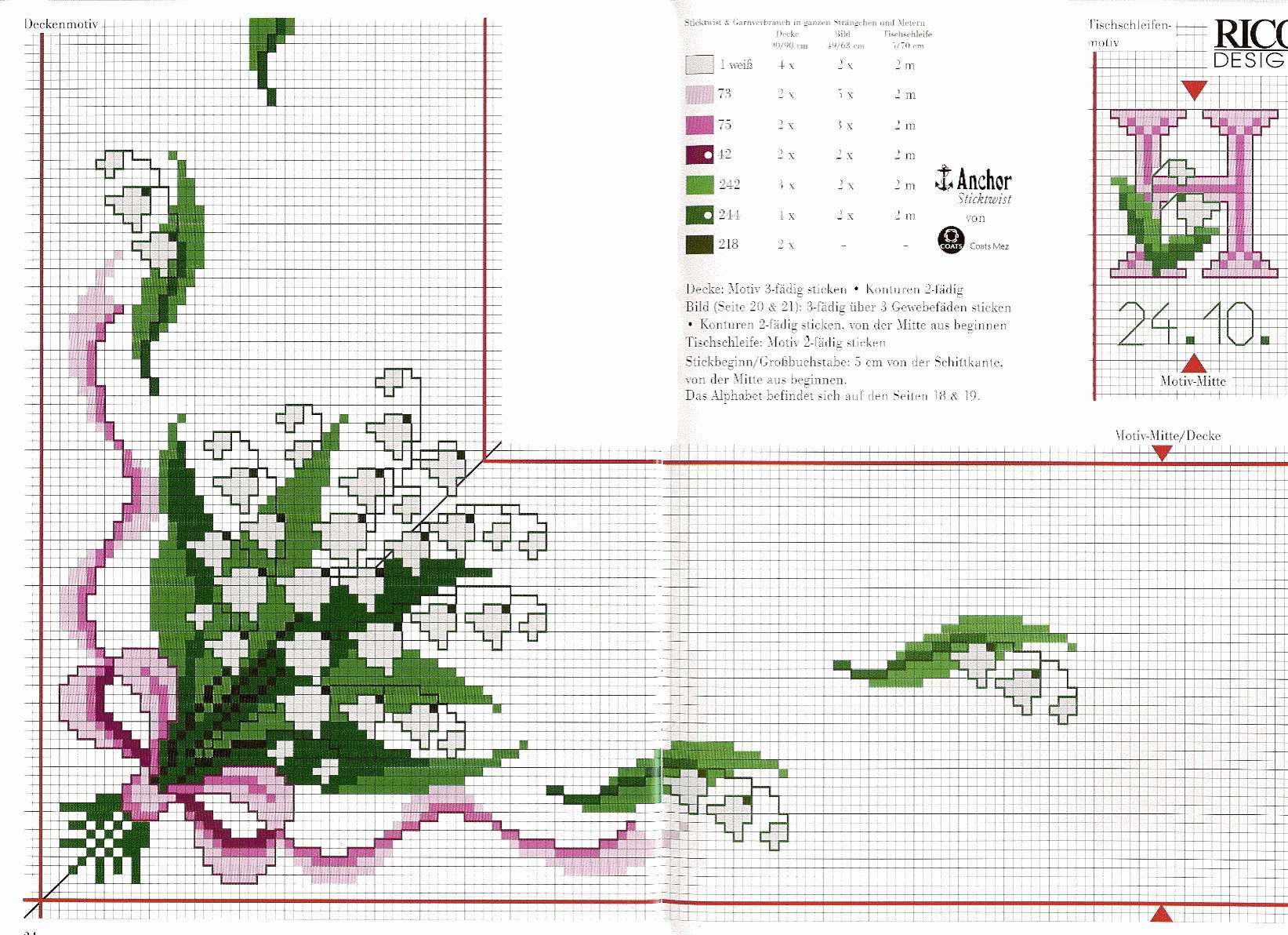 Узор ландыша схема. Вышивка крестом салфетки схемы. Вышивка крестом Ландыши схемы бесплатно. Схемы для вышивки крестиком Ландыши. Схема вышивки крестиком скатерть.