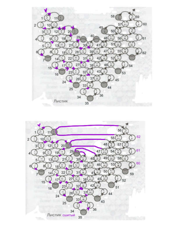 я, обычно, плету листики так:. листочки