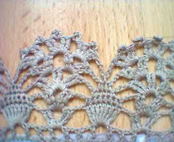 koronka przy spódnicy. Szydełko