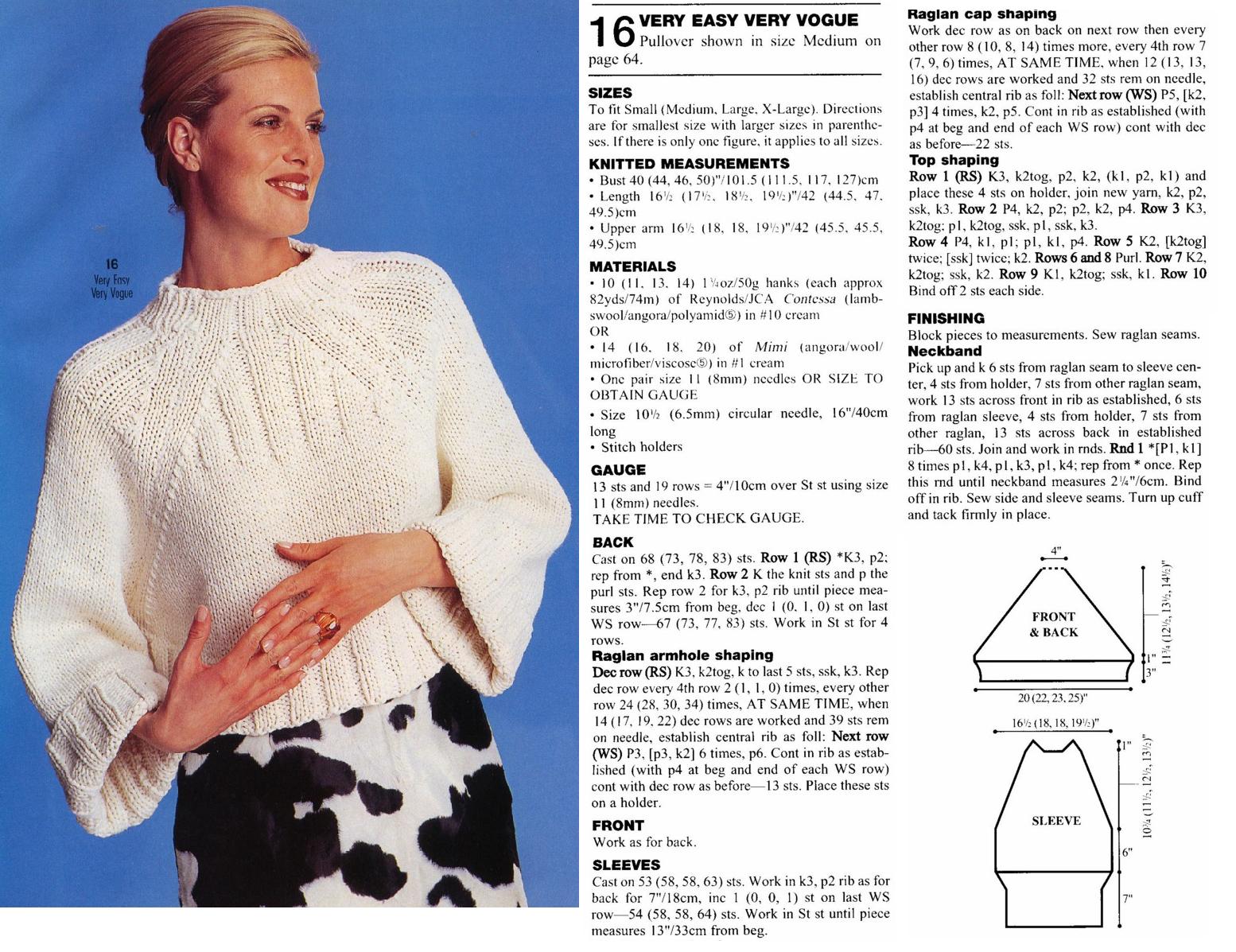 Описание Вязания Модного Джемпера Для Женщин