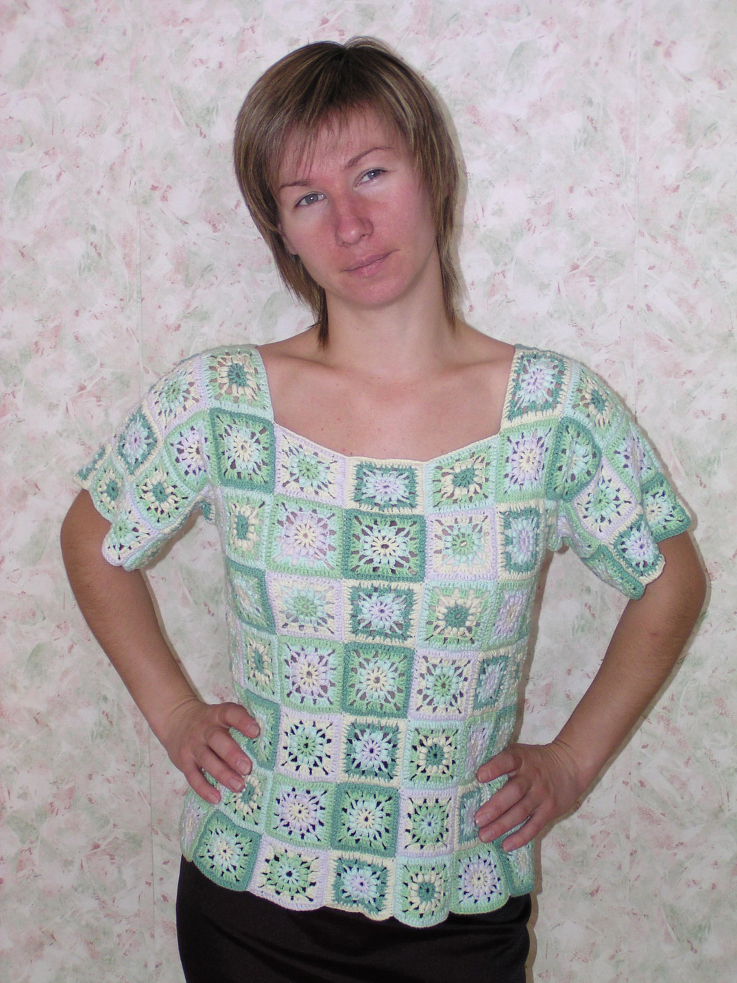 Кофточка из мотивов. 