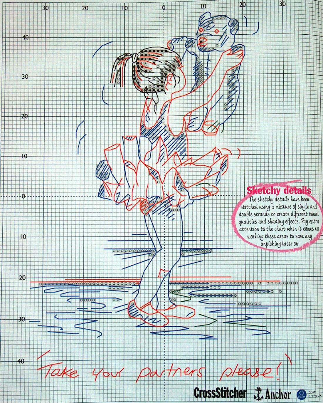 Схема вышивки маленькие балерины крестом