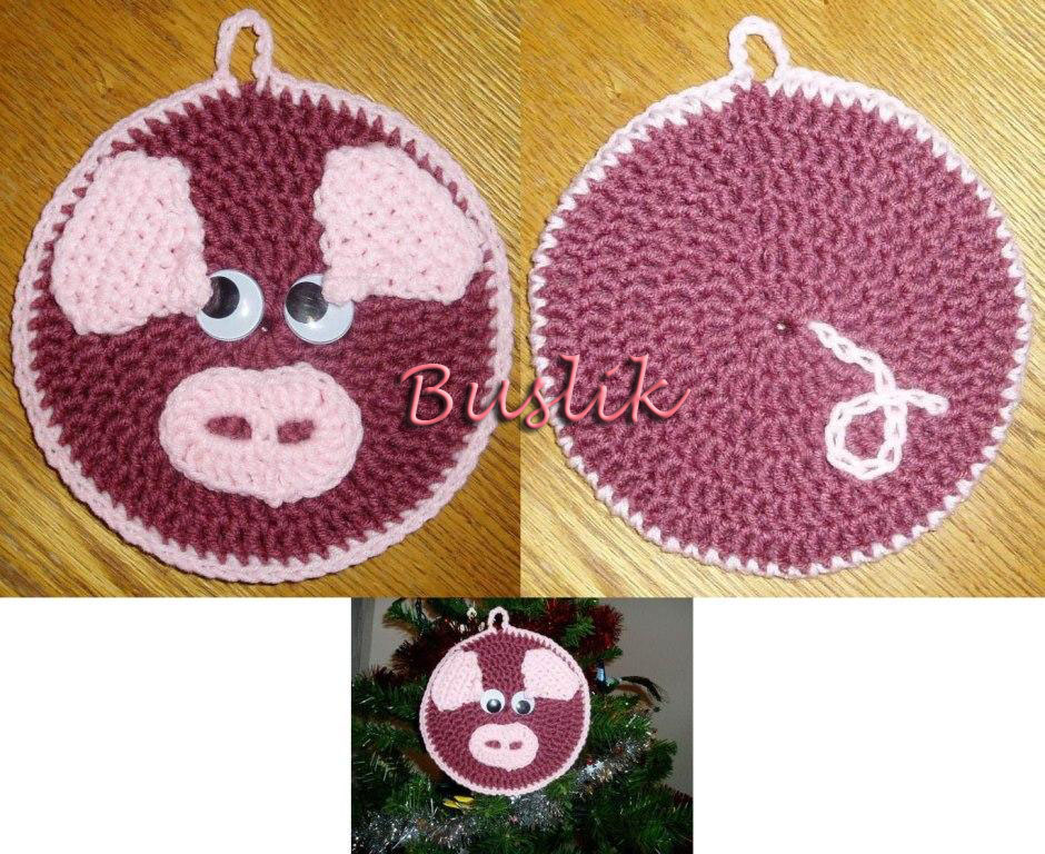 прихватка-свинка. вязание