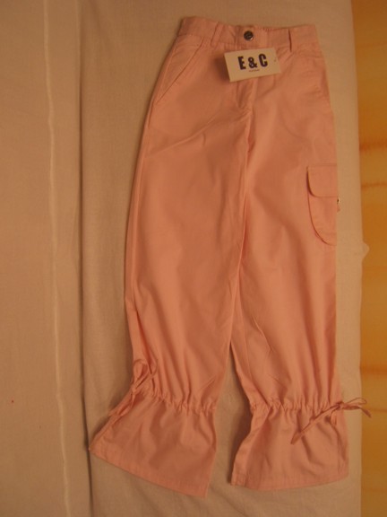 Брюки розовые с завязками, для девочки, арт. 006 В,. Лето для девочек