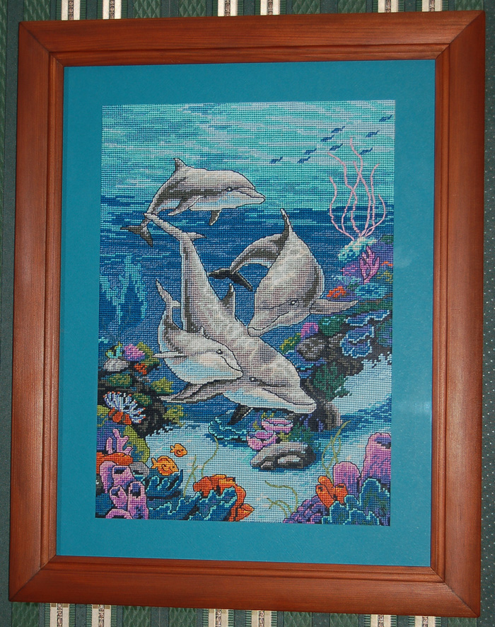 'Дельфины'. Вышивка/Мои работы
