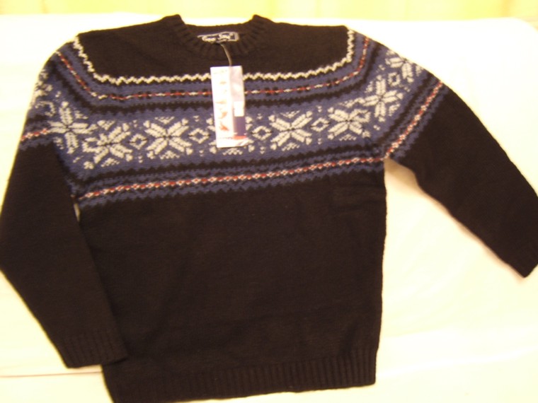 Свитер Финляндия с голубым орнаментом , арт.3408. Одежда для мальчиков