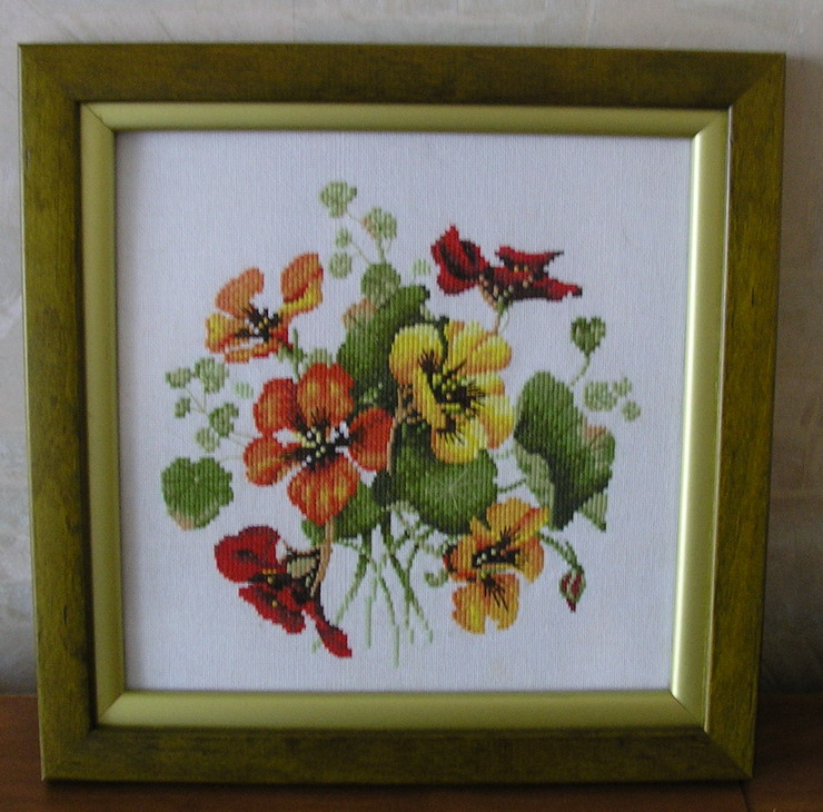 настурции. Моя вышивка