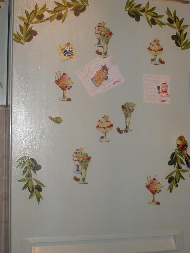 верхняя часть холодильника. декупаж