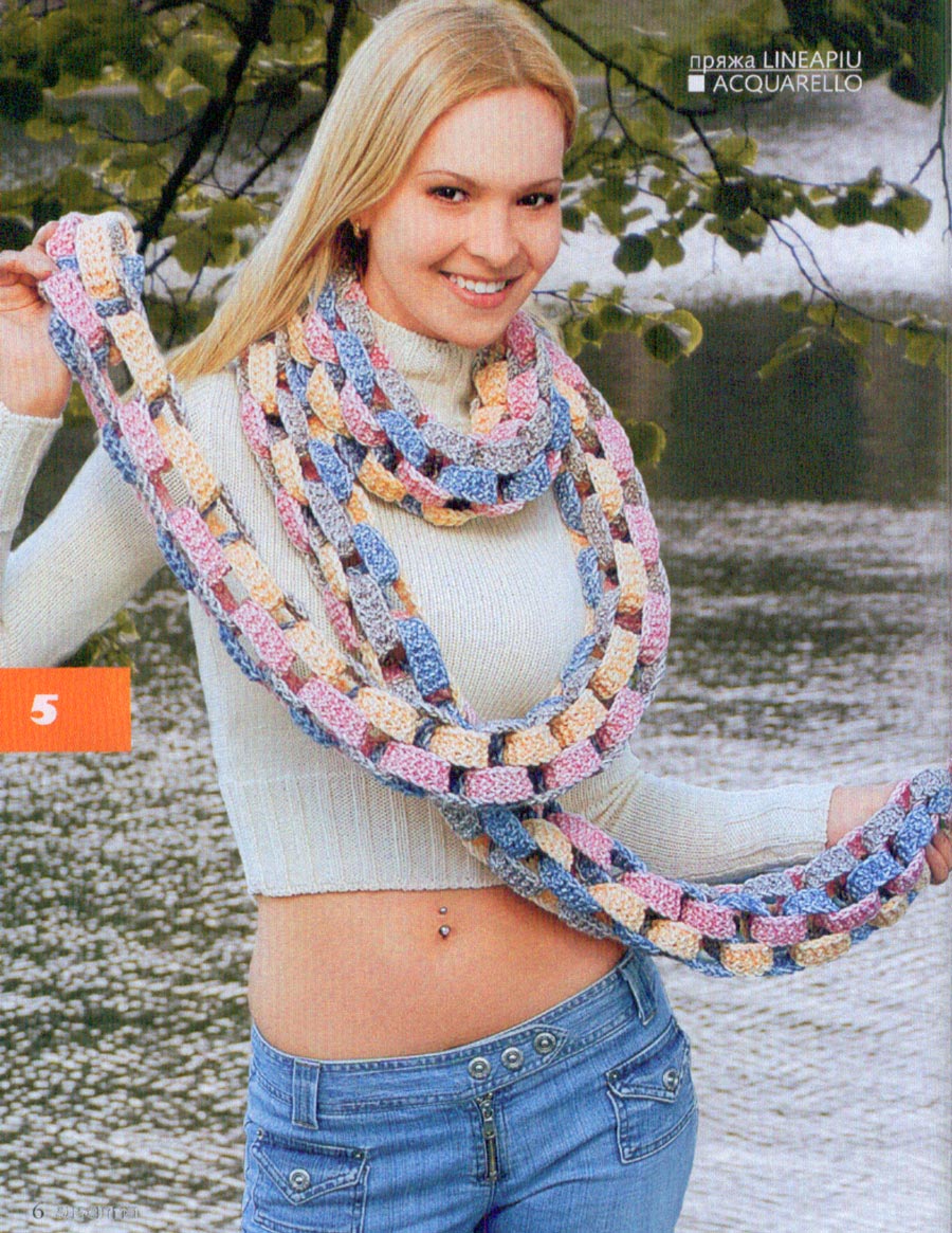 Шарф цепочка. Оригинальные шарфы. Оригинальные вязаные шарфы. Шарф цепь. Оригинальный шарф спицами.