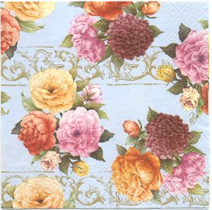 розы на голубом. Клинские салфетки