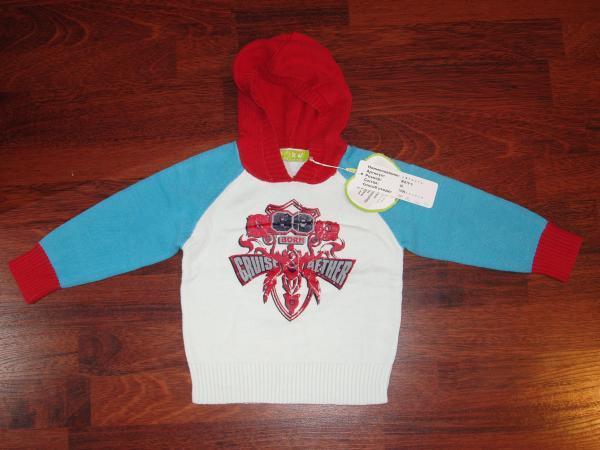 5876 Джемпер   РЕГЛАН   СИНИЙ СЕРЫЙ (раз. 80-120 (5р)) 220 руб. РАСПРОДАЖА 