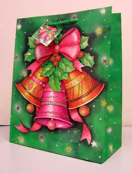 Новогодний подарочный пакет с блестками XG-M496. Пакеты НГ