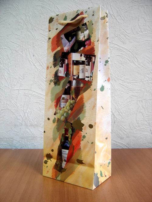 Бутылочный подарочный пакет A1223. Пакеты