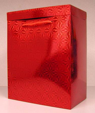 Голографическая подарочная коробка Красная 5 цветов в пачке. Пакеты