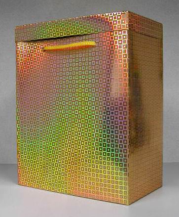 Голографическая подарочная коробка Золотая 5 цветов в пачке . Пакеты