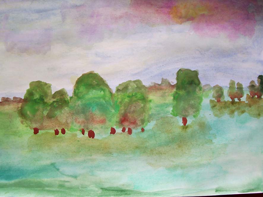 Вечер (акварель). РИСУНКИ