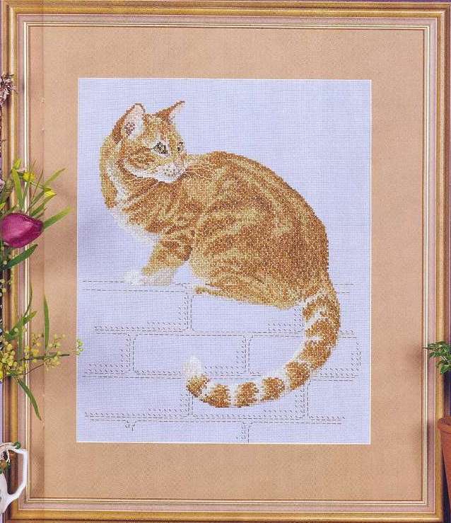 Схема рыжий кот. Вышивка рыжий кот. Вышивка крестиком рыжий кот. Вышивка Анкор рыжий кот. Схема вышивки крестиком рыжий кот.