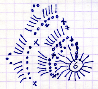 Схема мотива. Жакет из мотивов белый по мотивам Карлоса Миеле