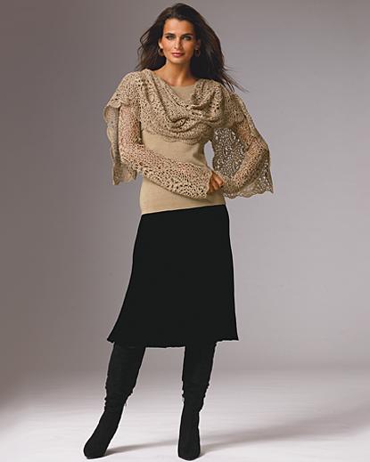 Модели с комбинированием ткани с вязанием