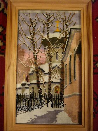 московский дворик. вышивка