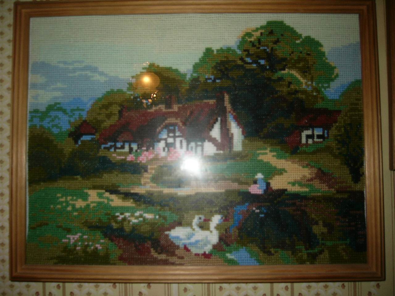 озеро. вышивка