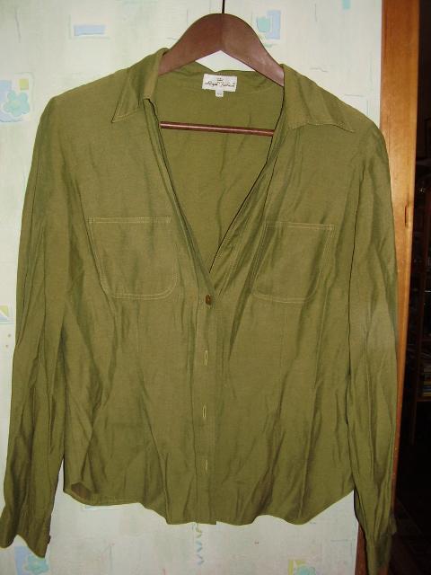 Рубашка в стиле милитари, хаки. Рубашки, блузки, топы, туники, свитера, кофты