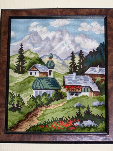 Деревня в гораx. Вышивка