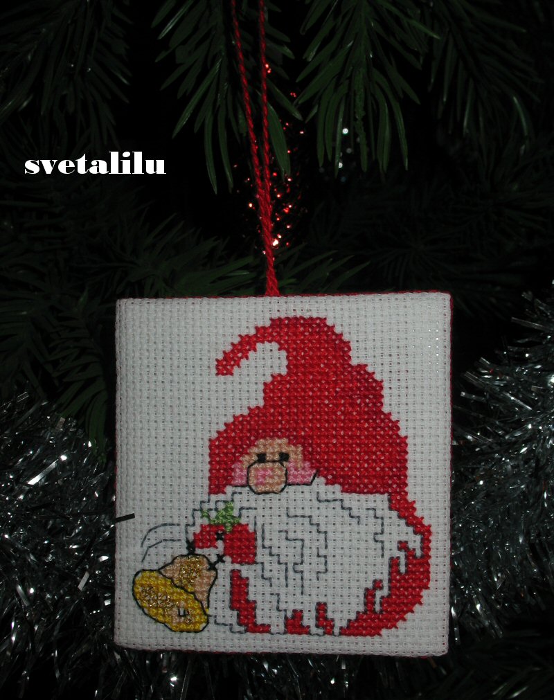 Jultomten или Санта Клаус. Вышивка 