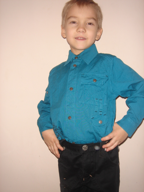 рубашка синяя арт.118-1      350 руб с %%. Мальчишки ORBY