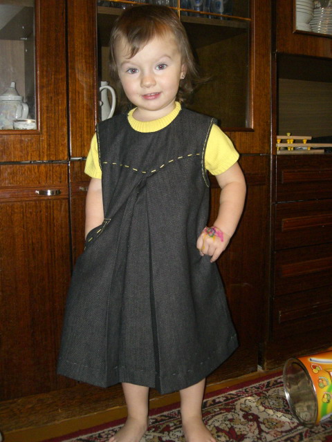 зимний сарафан из джинса. Мой хэнд-мэйд