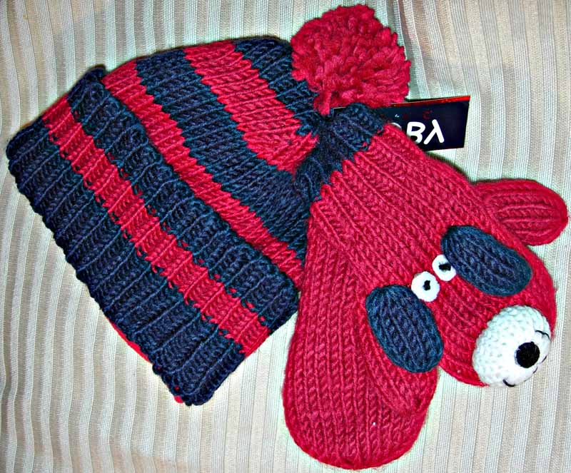 Комплект шапка-варежки из флиса, на 12 мес. 400р.. ОДЕЖДА ДЕВОЧКАМ