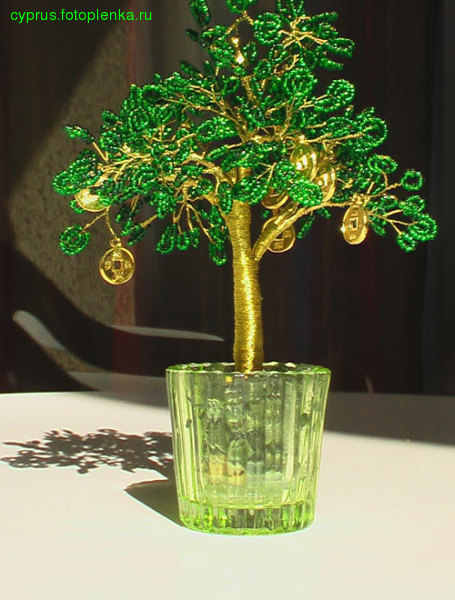 Денежное дерево. Мои работы из бисера