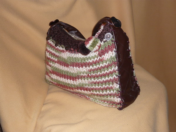 Первый опыт вязания сумки спицами. Hand-made