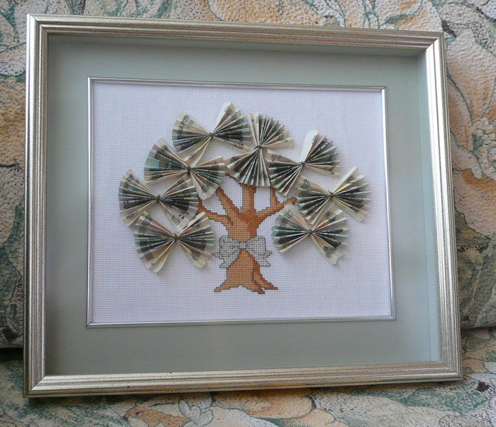 Денежное дерево. Оформленные работы