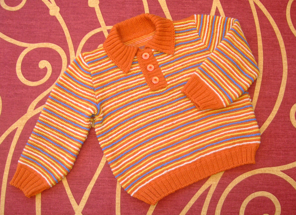 Осенний свитерок для Саши на 2-3 годика. Мои работы - вязание