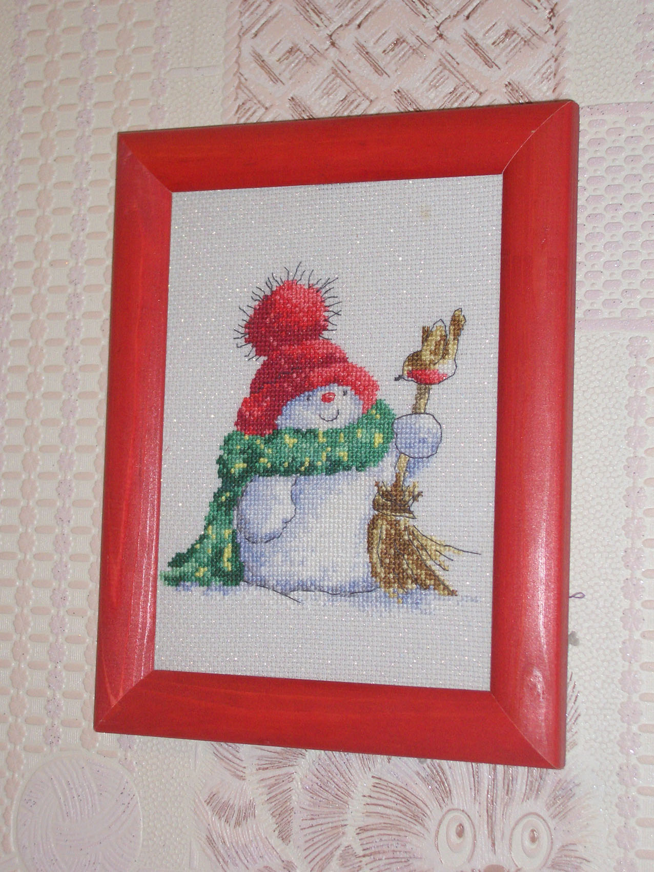 снеговик. моя вышивка