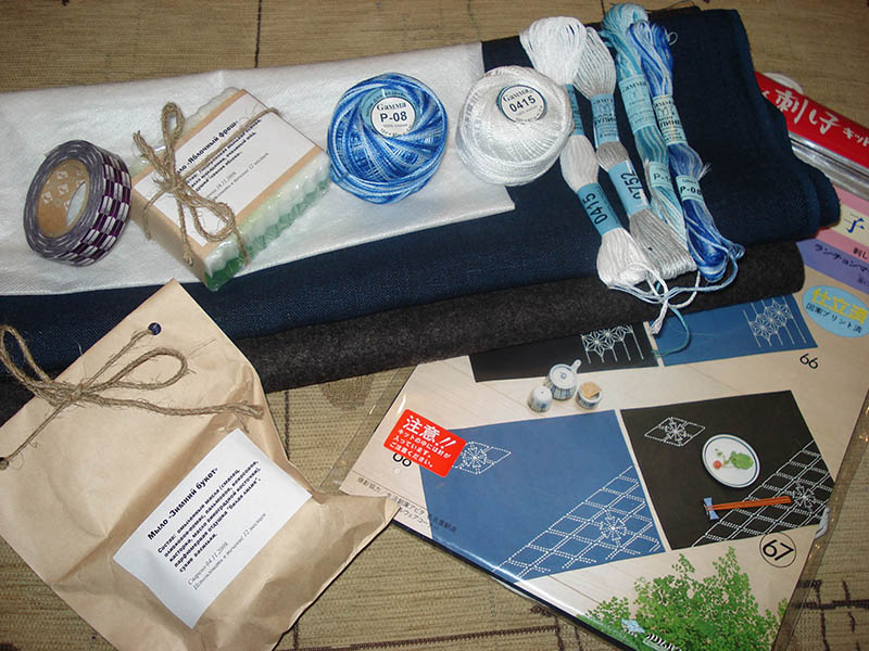 Призы за победу в конкурсе в сообществе ru_sashiko. Вышивальные радости