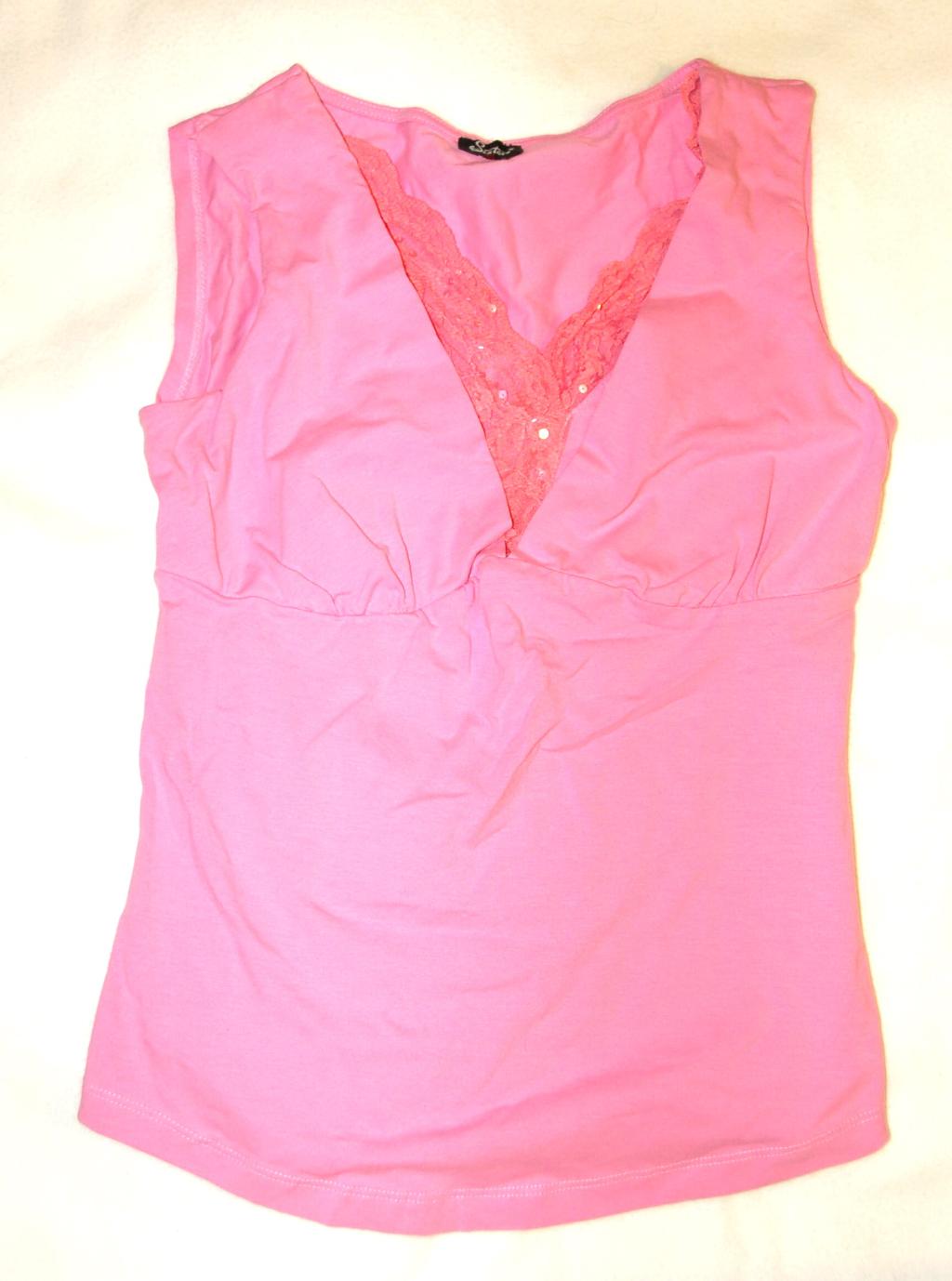 НОВЫЙ ТОП - с отделкой БИСЕРОМ, оччень нежный и красивый!! р. 44, цена 400 руб. ЛЕТНИЕ ТОПЫ - очень дешево!!!