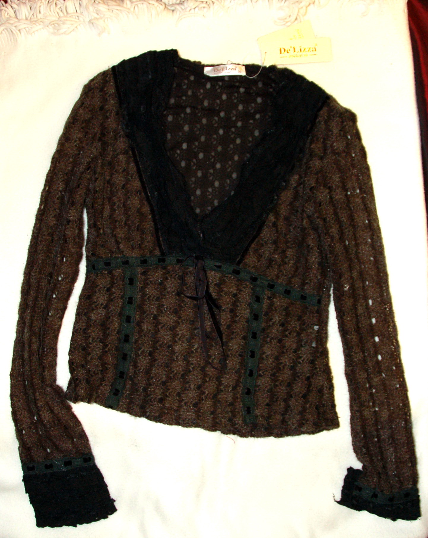 ОЧЧЕНЬ КРАСИВЫЙ и ЭФФЕКТНЫЙ ДЖЕМПЕР!!! эффектное КРУЖЕВО, НОВЫЙ с ЦЕННИКОМ! р. 42, цена 500 руб. ТРИКОТАЖ, СВИТЕРА - новые/хор. сост. 