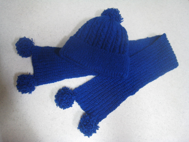 Синий шапочный наборчик. Детские шапочки, шарфики