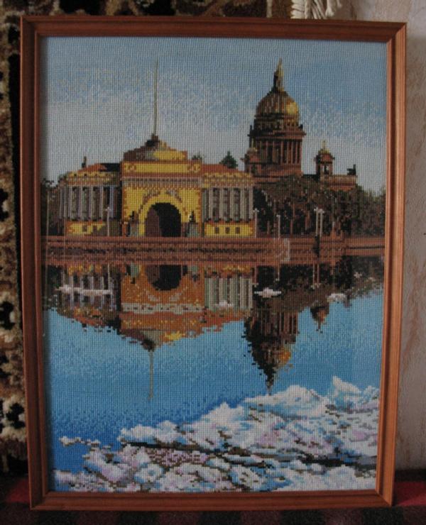 Вид на Исакий и Адмиралтейство..  Вышивка