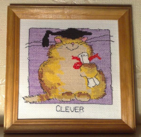 February Clever cat. Мои вышивки