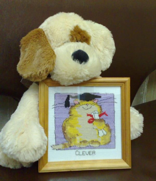 February Clever cat. Мои вышивки