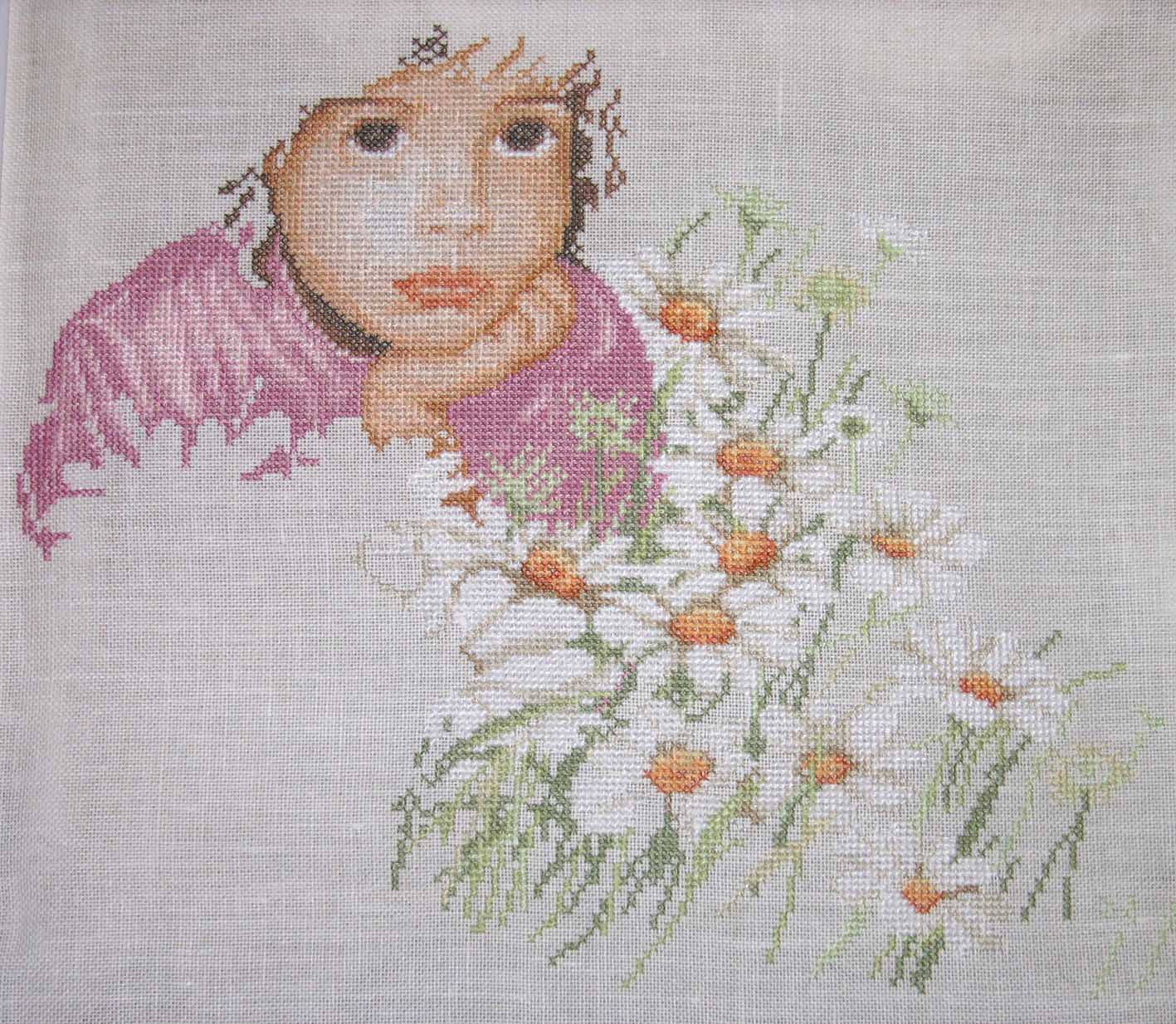 6 недель. Девочка в ромашках (закончена)