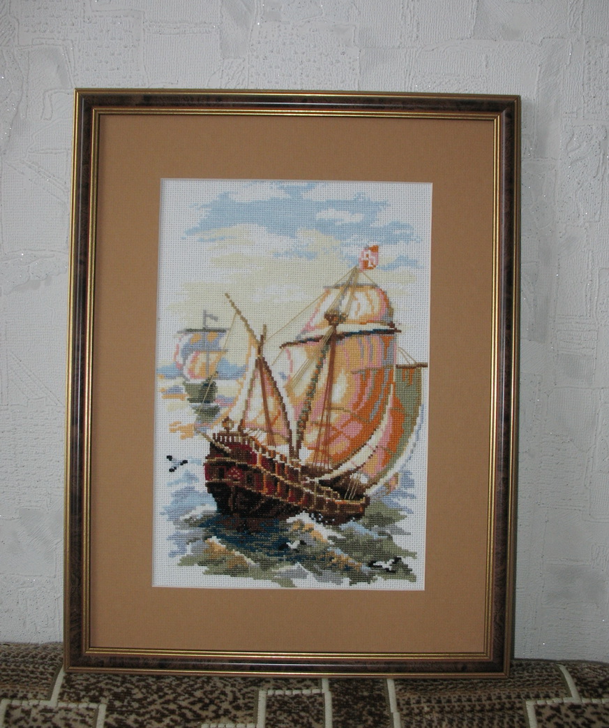 Парусник. Вышивка моей мамы