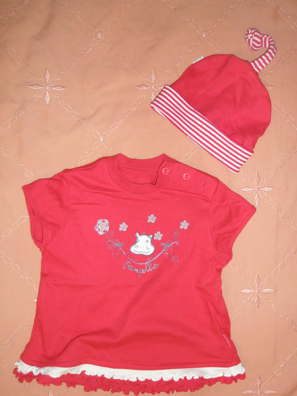 футболка pampolina 86- 250р  и шапочка 100р. 