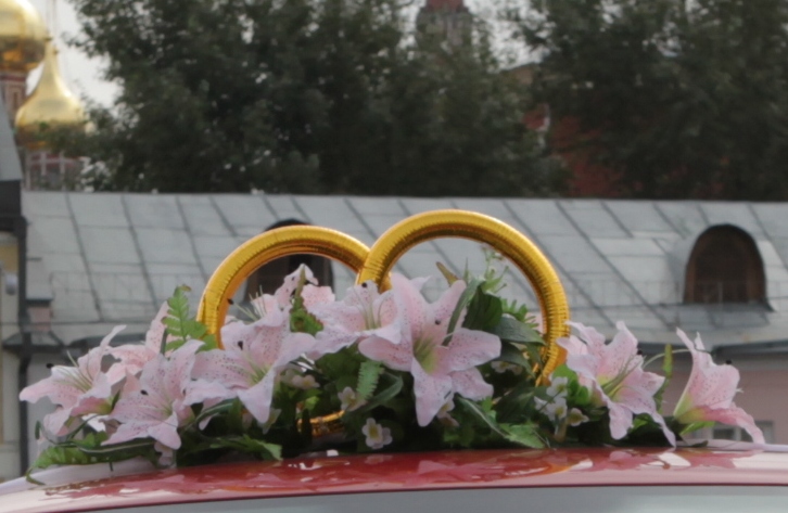 Кольца на машину. Для свадьбы