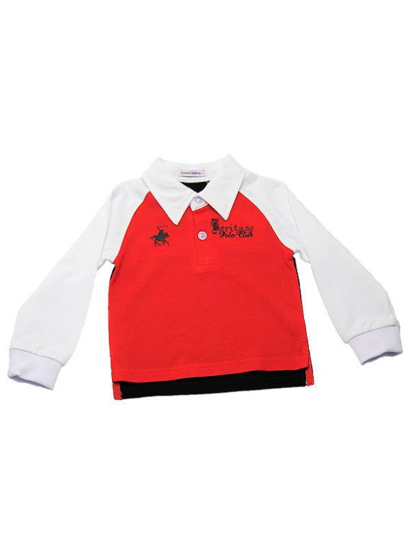 Поло из мягкого трикотажа с длинным рукавом р.122. Пристроено